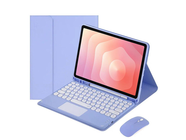 Round Key Bluetooth Keyboard Case w/ Trackpad for Samsung Tab S11 11' (SM-X730/SM-X736B), Detachable Rechargeable US Keyboard, Pen Slot & Stand...