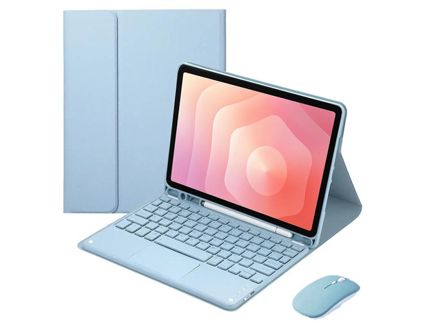 Detachable Bluetooth Keyboard Case with Trackpad and S Pen Holder for Samsung Galaxy Tab S11 11' SM-X730/SM-X736B (Misty Blue)