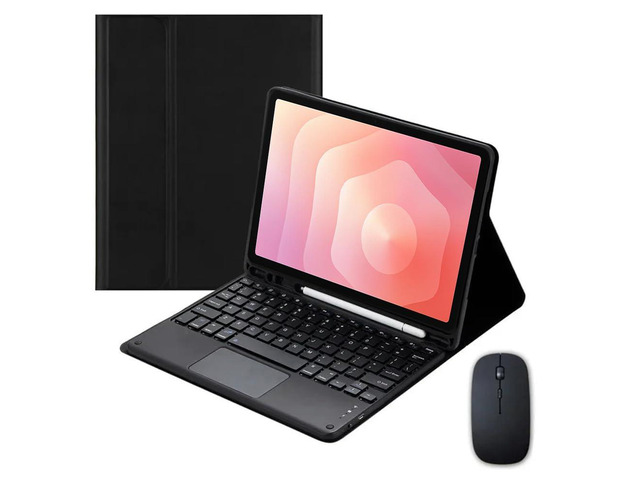 Detachable Bluetooth Keyboard Case with Trackpad and S Pen Holder for Samsung Galaxy Tab S11 11' SM-X730/SM-X736B(Black)