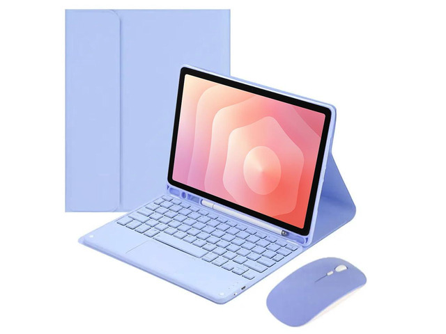 Detachable Bluetooth Keyboard Case with Trackpad and S Pen Holder for Samsung Galaxy Tab S11 11' SM-X730/SM-X736B (Purple)
