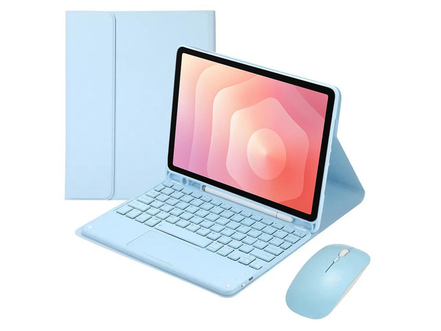 Detachable Bluetooth Keyboard Case with Trackpad and S Pen Holder for Samsung Galaxy Tab S11 11' SM-X730/SM-X736B (Sky Blue)