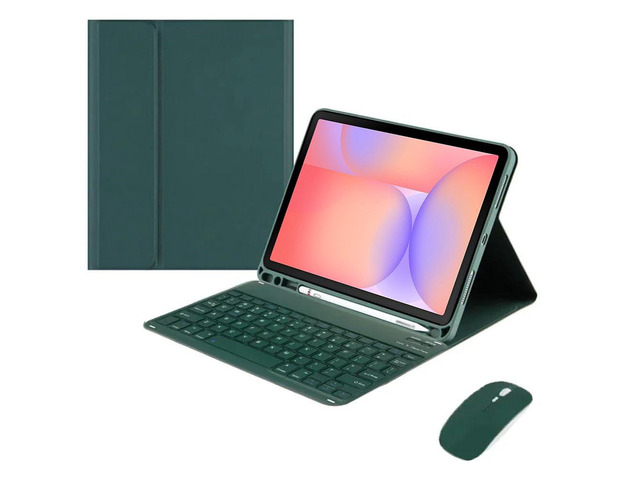 Detachable Rechargeable Bluetooth Keyboard Case with Trackpad & S Pen Slot for Samsung Galaxy Tab S10 Lite 10.9' 2025 (SM-X400/X406B) (Green)