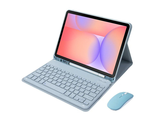 Detachable Rechargeable Bluetooth Keyboard Case with Trackpad & S Pen Slot for Samsung Galaxy Tab S10 Lite 10.9' 2025 (SM-X400/X406B) (Misty Blue)