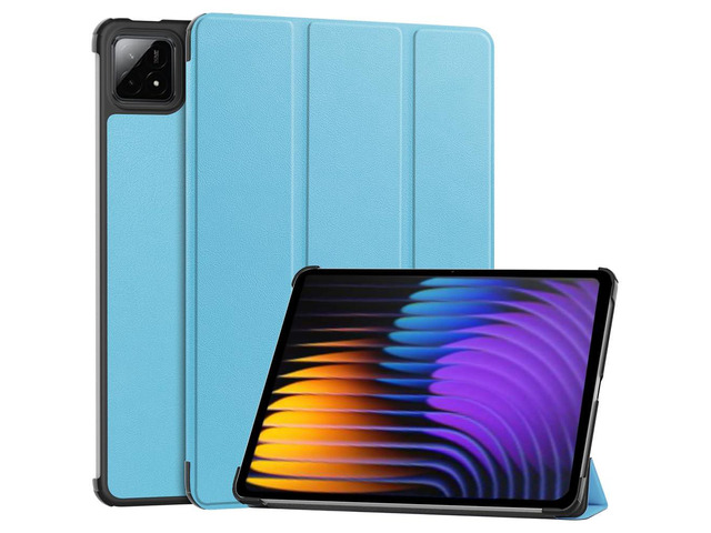 PU Leather Tablet Case for Xiaomi Pad 7 / Xiaomi Pad 7 Pro 11.2', Hard Shell Magnetic Stand Cover with Auto Sleep/Wake Function (Sky Blue)