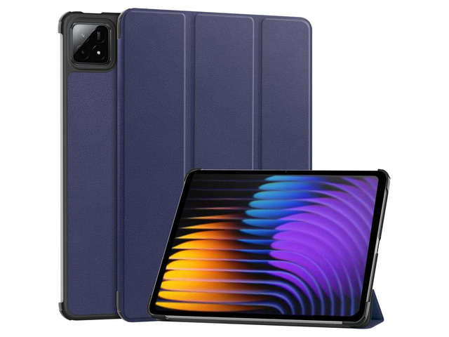 PU Leather Tablet Case for Xiaomi Pad 7 / Xiaomi Pad 7 Pro 11.2', Hard Shell Magnetic Stand Cover with Auto Sleep/Wake Function (Blue)