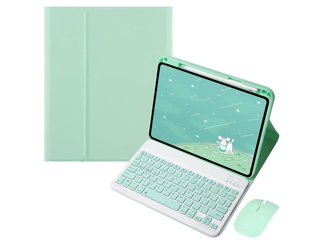 Keyboard Case for Xiaomi Pad 7 / Xiaomi Pad 7 Pro 11.2', Sky Blue PU Leather Folio Cover, Detachable Rechargeable English Keyboard, Pencil Slot &...