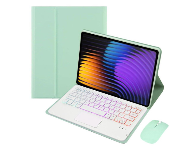 Xiaomi Pad 7 / 7 Pro 11.2' Keyboard Case, PU Leather Folio Cover with Detachable Rechargeable Bluetooth Backlit Keyboard and Precision Trackpad,...