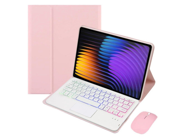Xiaomi Pad 7 / 7 Pro 11.2' Keyboard Case, PU Leather Folio Cover with Detachable Rechargeable Bluetooth Backlit Keyboard and Precision Trackpad,...