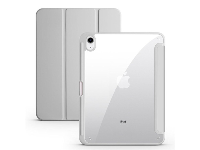 Clear Acrylic Case for iPad 11th Gen A16 2025 11', Hard Back Cover with Pencil Holder, Magnetic Stand, Auto Sleep Wake,Gray
