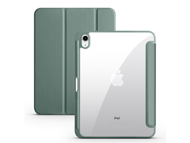 Clear Acrylic Case for iPad 11th Gen A16 2025 11', Hard Back Cover with Pencil Holder, Magnetic Stand, Auto Sleep Wake,Green