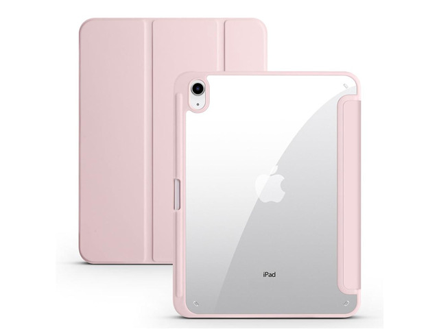 Clear Acrylic Case for iPad 11th Gen A16 2025 11', Hard Back Cover with Pencil Holder, Magnetic Stand, Auto Sleep Wake,Pink