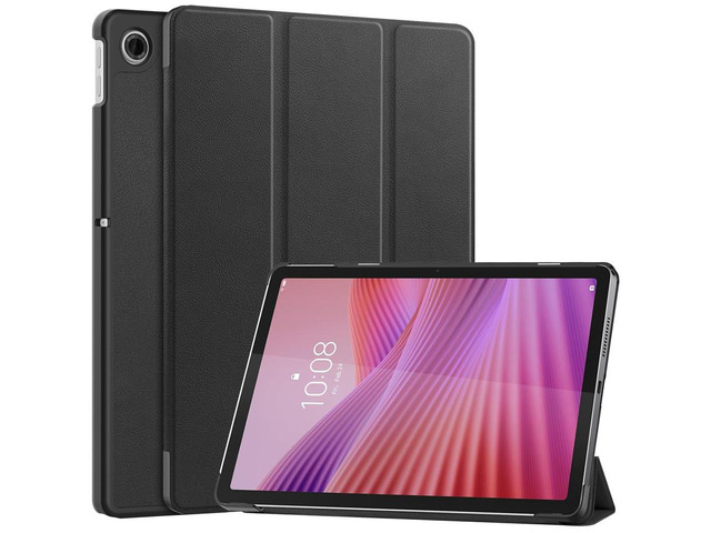PU Leather Tablet Case for Lenovo Tab 10.1 2025 (TB311FU/TB311XU), Magnetic Closure, Magnetic Stand, Auto Sleep/Wake, Hard Protective Cover(Black)