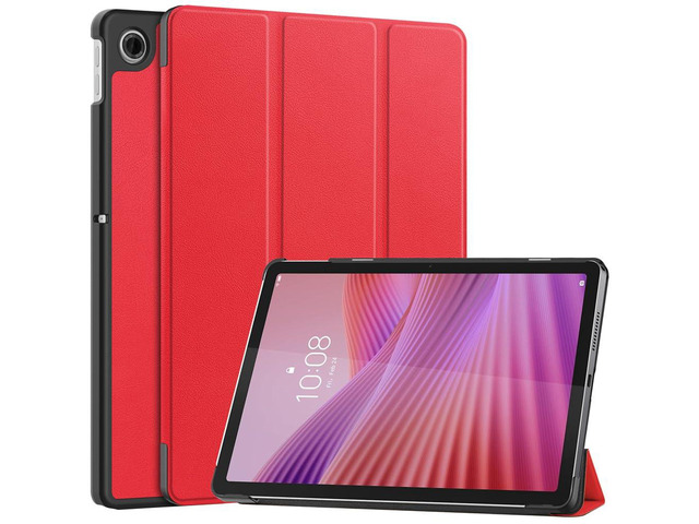 PU Leather Tablet Case for Lenovo Tab 10.1 2025 (TB311FU/TB311XU), Magnetic Closure, Magnetic Stand, Auto Sleep/Wake, Hard Protective Cover (red)