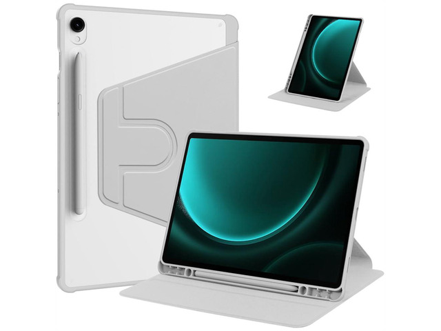 360° Rotating Case for Samsung Galaxy Tab S9 FE 10.9' / Tab S9 11', Clear Acrylic Hard Back Tablet Cover with Pencil Holder, Horizontal & Vertical...