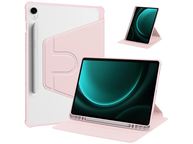 360° Rotating Case for Samsung Galaxy Tab S9 FE 10.9' / Tab S9 11', Clear Acrylic Hard Back Tablet Cover with Pencil Holder, Horizontal & Vertical...