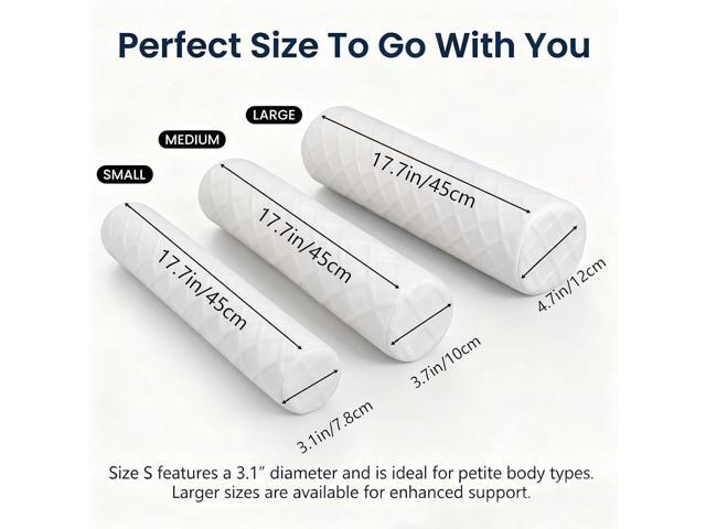 Cervical Memory Foam Neck Roll Pillow Neck Support Pillows for Sleeping 4.7in H Small Round Circle Pillow Cylinder Pillows for Neck Back Lumbar Leg...