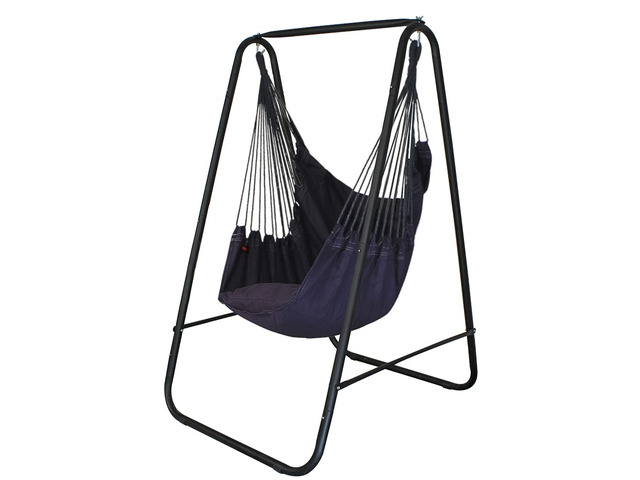 Hammock Chair Stand with Hanging Swing Chair Included,Weather Resistant and Saving Space Stand Max 450 Lbs, Quality Cotton Weave Wrap...