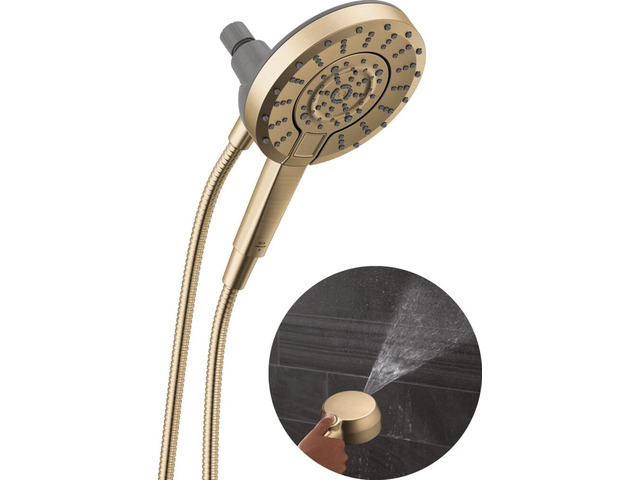 5-Setting In2ition 2-in-1 Dual Shower Head with Handheld High Pressure ProClean Spray, Brushed Gold Detachable Shower Head with Hose, 1.75 GPM Flow...