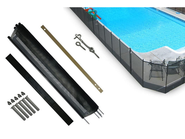 Pool Fence DIY by Life Saver Fencing Section Kit, 4 x 12-Feet, Black