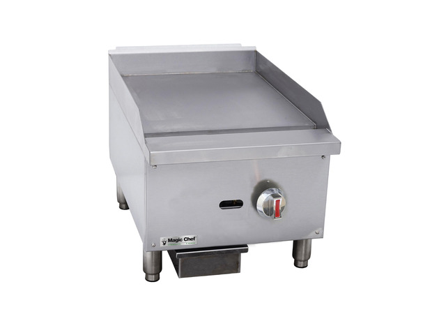 16 in. Commercial Thermostatic Countertop Gas Griddle in Stainless Steel