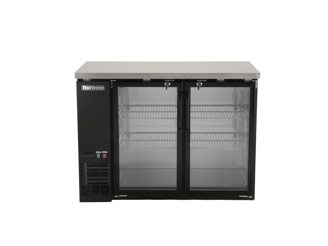 Commercial 12 cu. ft. 2-Door Under Bar Specialty Refrigerator in Black