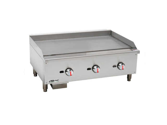 36 in. Commercial Natural Gas Manual Countertop Griddle in Stainless Steel