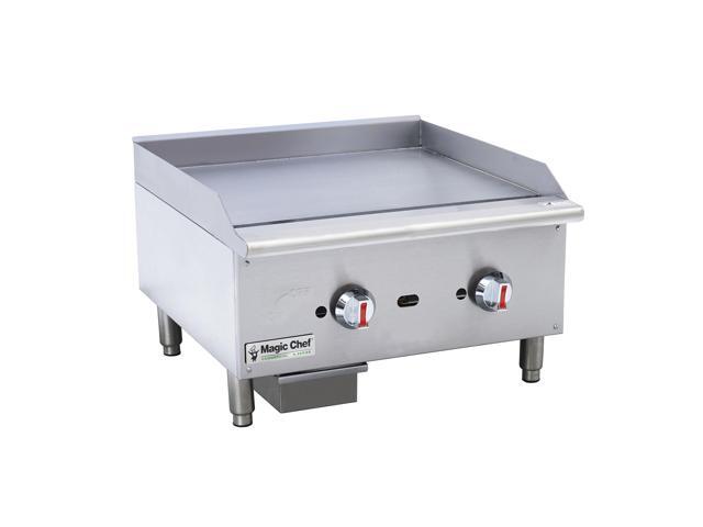 24 in. Commercial Natural Gas Manual Countertop Griddle in Stainless Steel