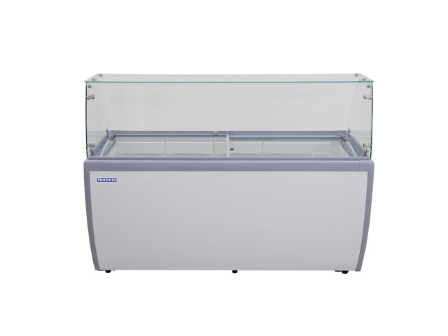 Commercial 13.1 cu. ft. Frost Free Defrost Dipping Cabinet Chest Freezer in White