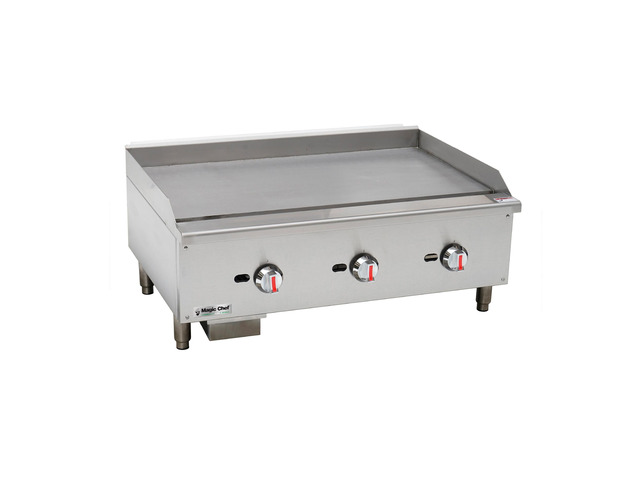 36 in. Commercial Thermostatic Countertop Gas Griddle in Stainless Steel