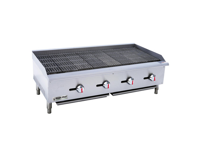 48 in. Commercial Countertop Radiant Charbroiler in Stainless Steel