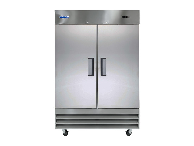 Commercial 54 in. 48 cu. ft. Frost Free 2 Door Freezer in Stainless Steel