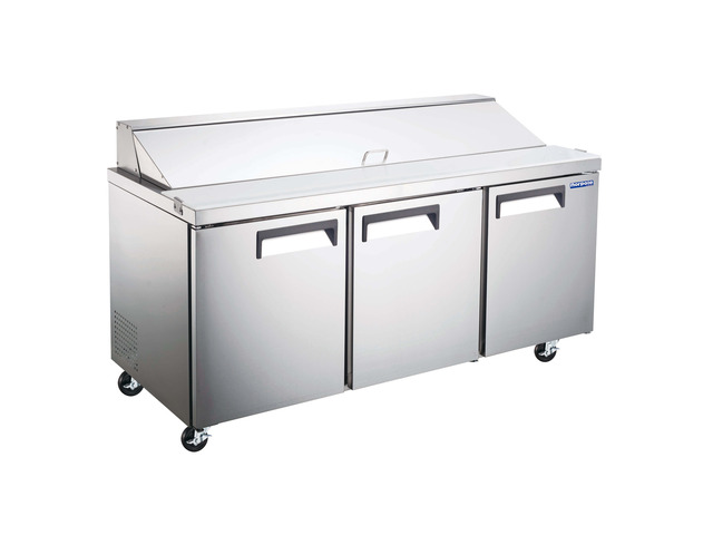 Commercial 70 in. 19 cu. ft. 3 Door Refrigerator in Stainless Steel
