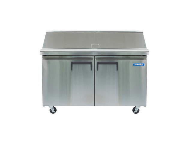 Commercial 47 in. 9.5 cu. ft. 2-Door Mega Top Prep Refrigerator Stainless