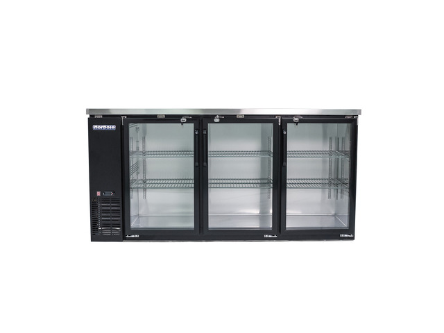 Commercial 72 in. 20 cu. ft. 3-Door Under Bar Refrigerator in Black