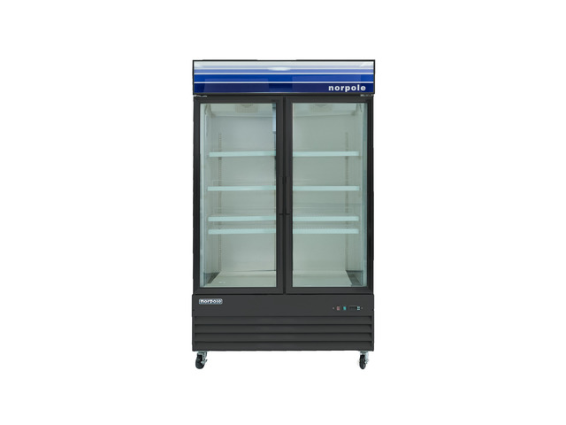 Commercial 53 in. 45 cu. ft. 2-Door Glass Merchandiser Refrigerator in Black