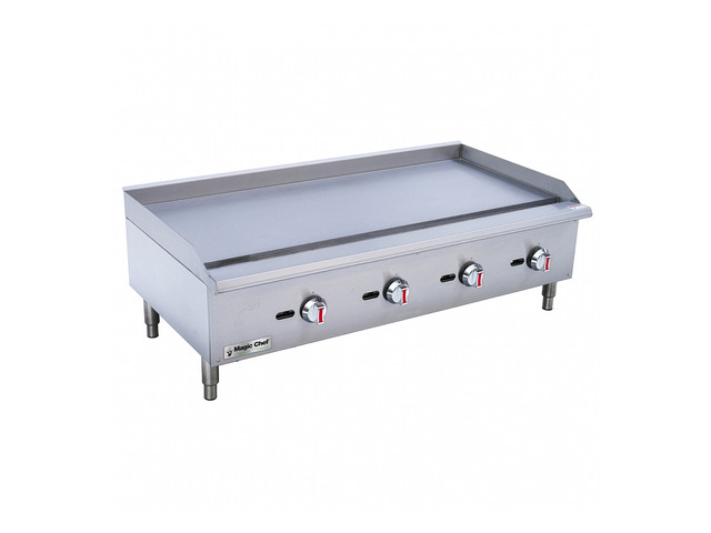 48 in. Commercial Natural Gas Manual Countertop Griddle in Stainless Steel
