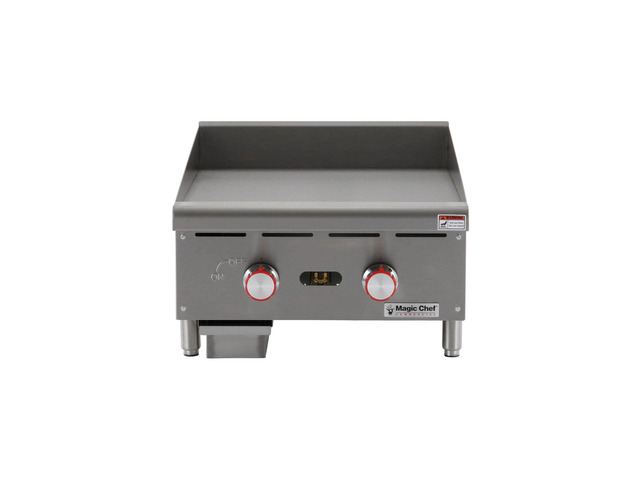 24 in. Commercial Natural Gas Manual Countertop Griddle in Stainless Steel