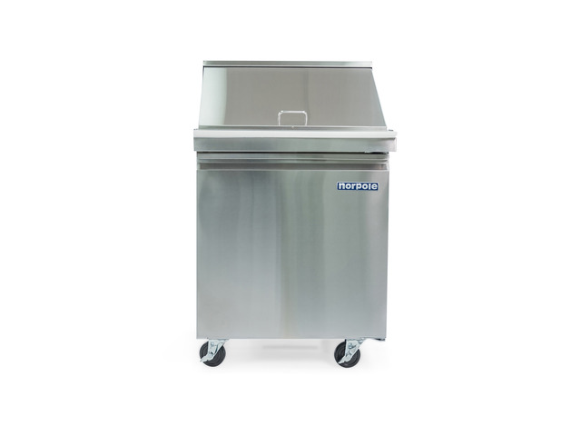 Commercial 6 cu. ft. Single Door Mega Top Prep Table Refrigerator in Stainless