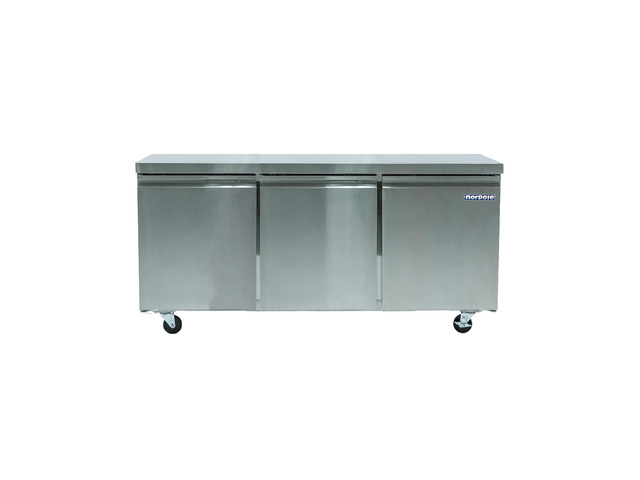 Commercial 72 in. 18.9 cu. ft. Under Counter Refrigerator in Stainless Steel