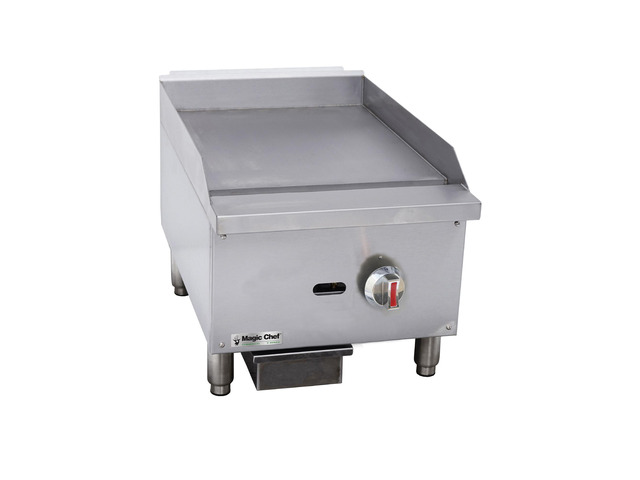 16 in. Commercial Natural Gas Manual Countertop Griddle in Stainless Steel