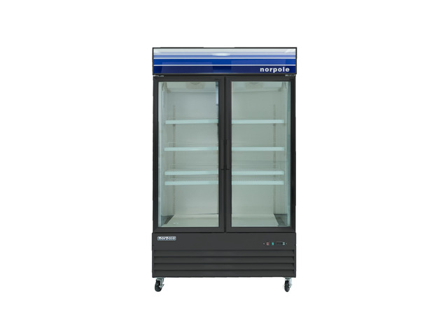 Commercial 45 cu. ft. Frost Free Upright Merchandiser Freezer in Black