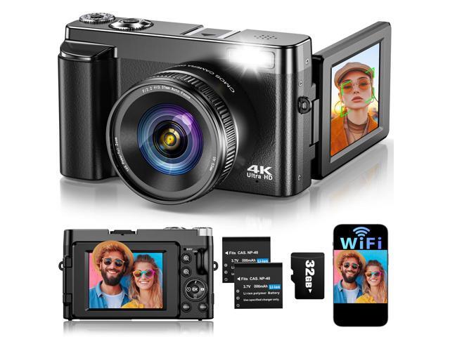 TEFTYMON Digital Camera 4K with WiFi 64MP, Vlogging Camera for YouTube with 180° flip Screen, Autofocus Anti-Shake, 16X Zoom, Compact Travel Camera