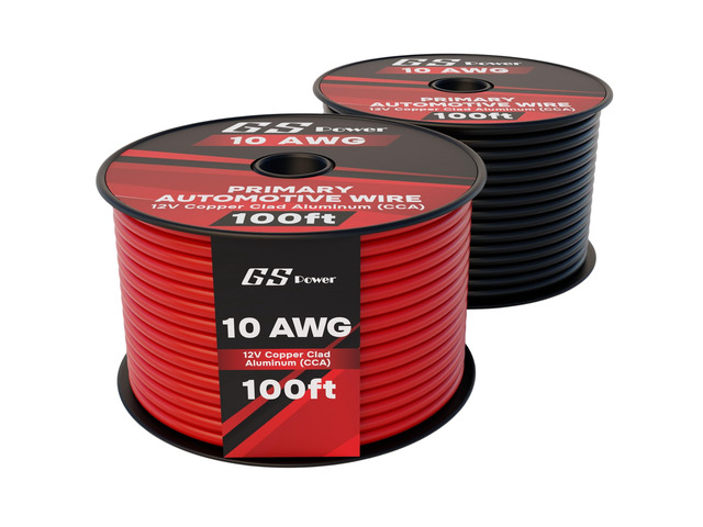 10 Gauge Wire Automotive - 200ft CCA Primary 2 Spools 10 AWG Stranded, 12V Low Volrate,Flexible Electrical Stereo Audio, DIY Speaker Trailer...