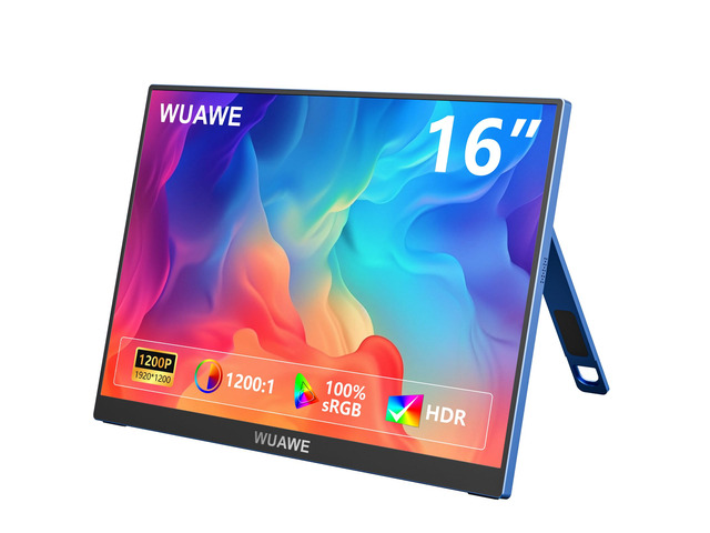 16 Inch Portable Gaming Monitor 1920x1200P FHD 60hz Refresh Rate & HDR for PS5/Switch Ultra-Thin 0.3' Built-in Speakers, Eye Care Plug & Play for...