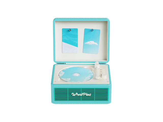 CD Player with Bluetooth Speakers, App Control, Magnetic Display Color: Light Blue. High-fidelity sound with a retro desktop design, ideal for home...