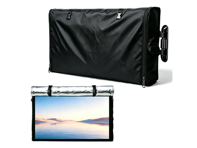 Outdoor TV Cover 95-100 Inch, 600D Heavy Duty Waterproof Oxford Fabric, Weatherproof Dustproof UV Resistant, with Remote Control Pocket &...