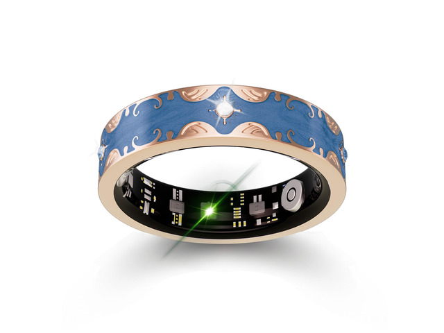 Smart Ring for Women, Baroque Inspired Design (Blue,8) Sleep Tracker, Health Monitoring, Fitness Tracking, Remote Photography, No Subscription, iOS...