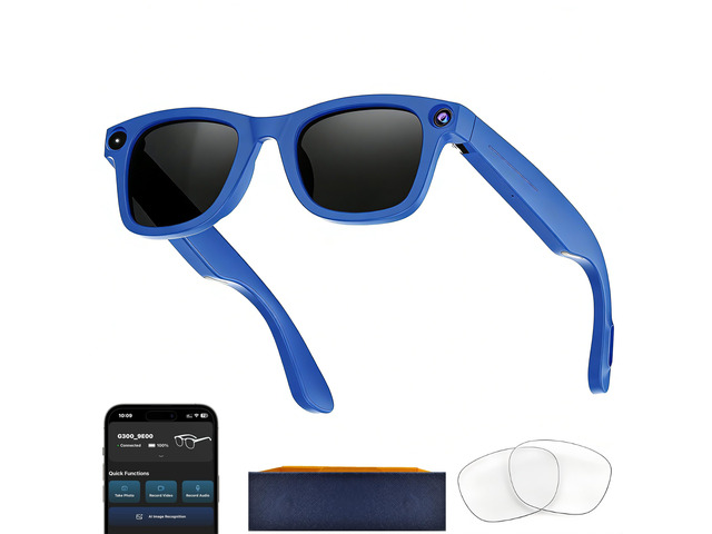 AI Smart Glasses with Camera, 8MP HD Camera Glasses for Men,Women, AI Recording Glasses with Voice Assistant,Open-Ear Audio,Real-Time...