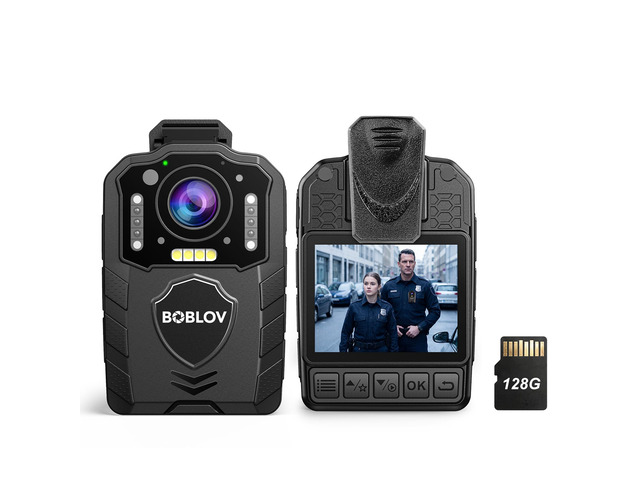 KJ25 1080P Body Camera, 10-13H Battery Night Vision 128G Body Cam 3000mAh battery, 10-13H recording, external TF card exchange for hiking,...