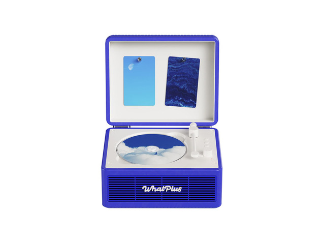CD Player with Bluetooth Speakers, App Control, Magnetic Display Color: Dark Blue. High-fidelity sound with a retro desktop design, ideal for home...